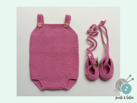 Conjunto peto liso y patuco lazos copia